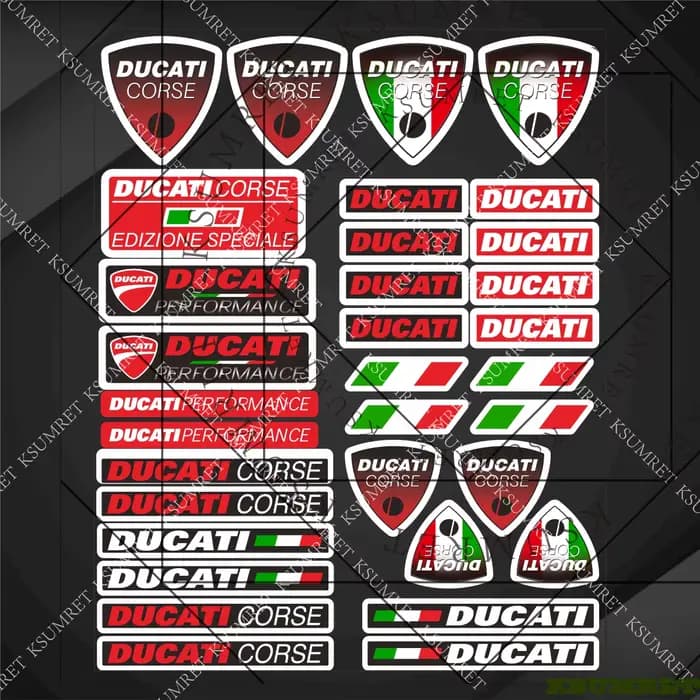 Autocollants en vinyle pour moto Ducati, kit de logos pour réservoir