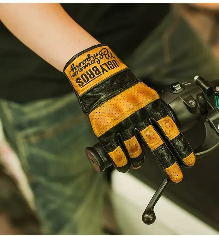 Uglybros gants de Moto en cuir véritable de chèvre unisexe printemps automne gant d'équitation de Motocross rétro