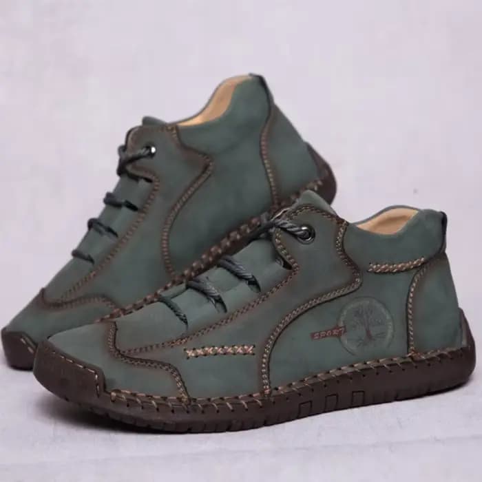 Bottes de moto en cuir rétro pour hommes