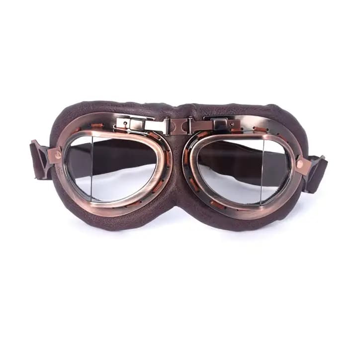 Lunettes de moto en cuir vintage