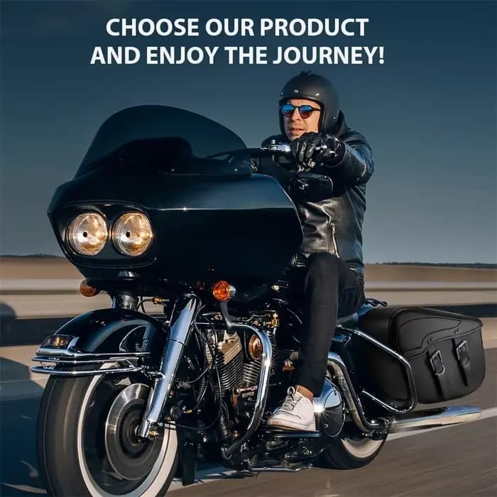 Sacoche de moto en cuir synthétique PU 34L