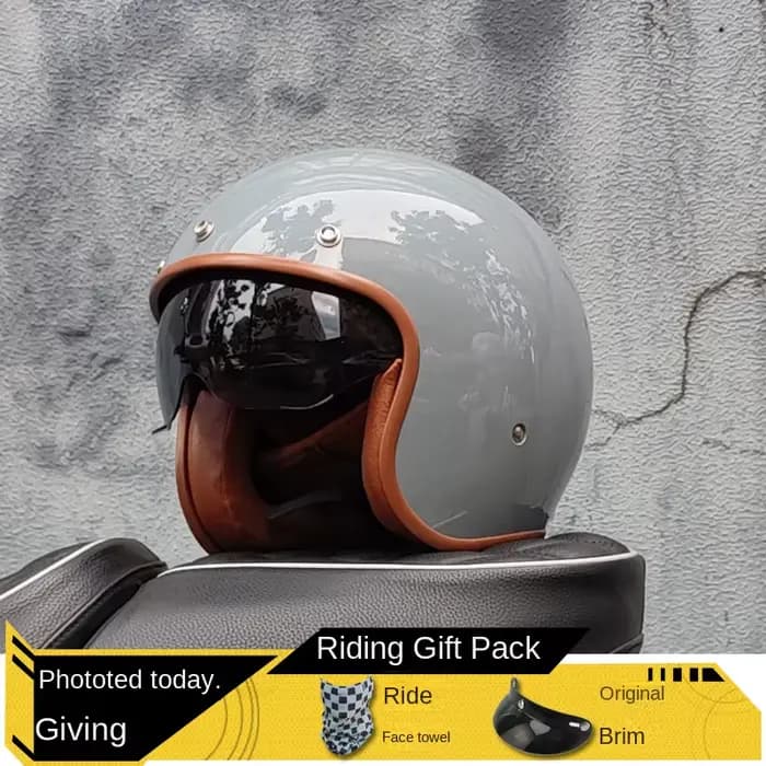 Dernier casque de moto rétro visage ouvert 3/4 Chopper