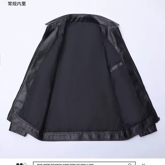 Blouson en cuir à revers pour homme