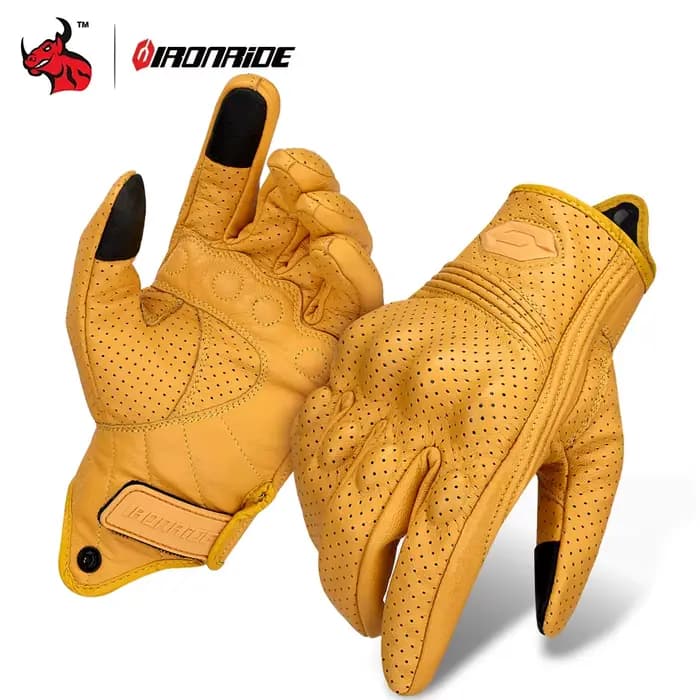 ​ Gants de moto en cuir Vintage