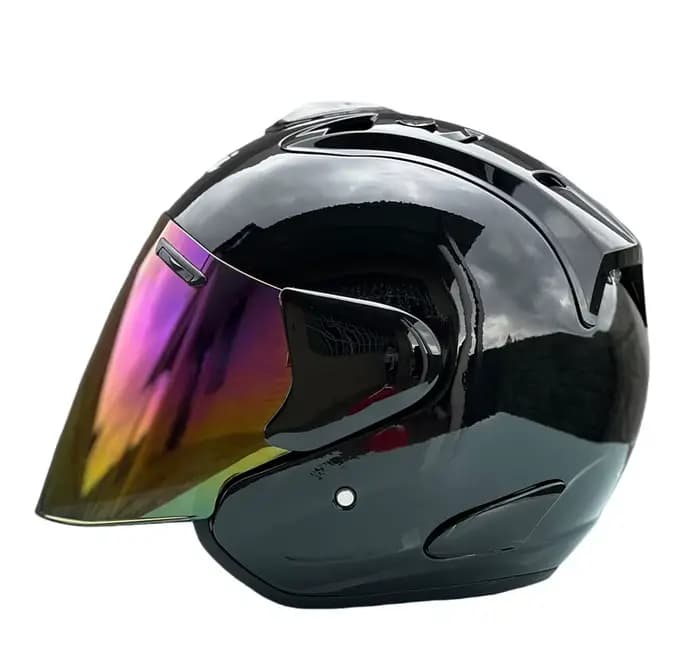 Ram4 nouveau design demi-casque hommes et femmes moto tout-terrain casque d'été noir brillant course montagne croix Casco Capacete