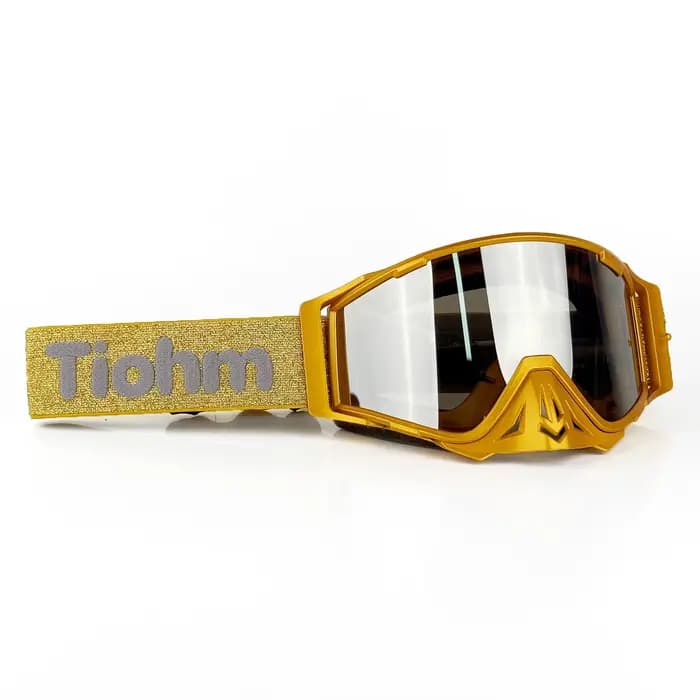 Masque de moto protecteur doré UV400 anti-rayures