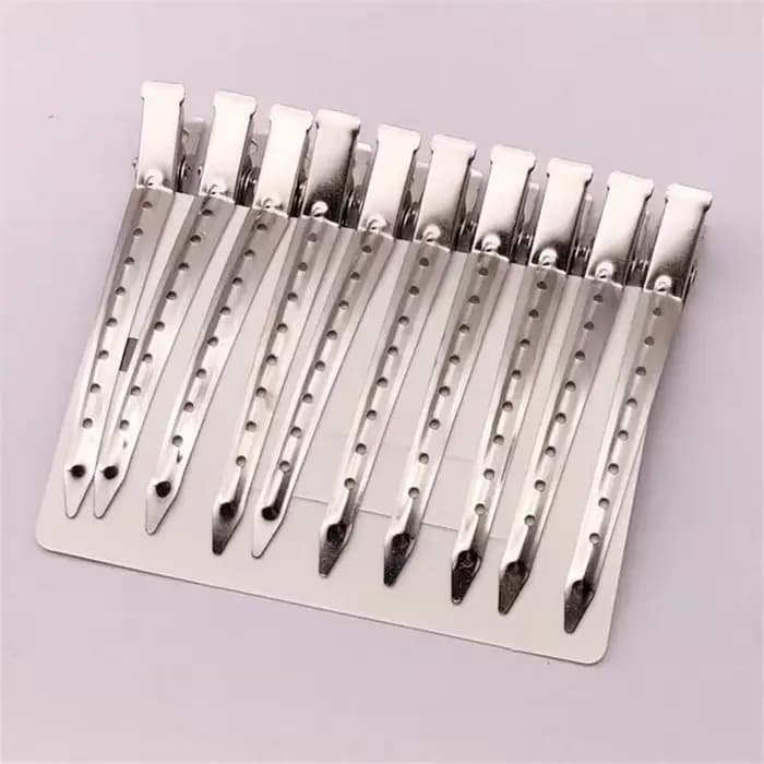 Pinces à cheveux en acier inoxydable pour salon professionnel, outils de coiffure, épingles à cheveux bricolage, barrettes, pinces, vêtements de sauna, accessoires, 10 pièces