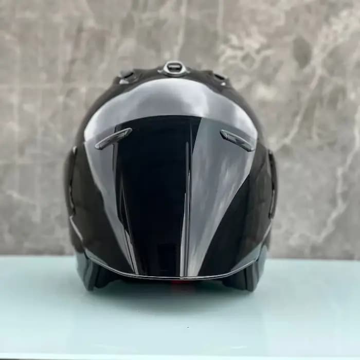 3/4 casque ouvert Ram5 noir brillant