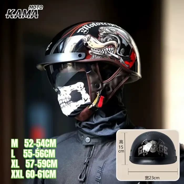 Casque de moto demi-coque classique allemand