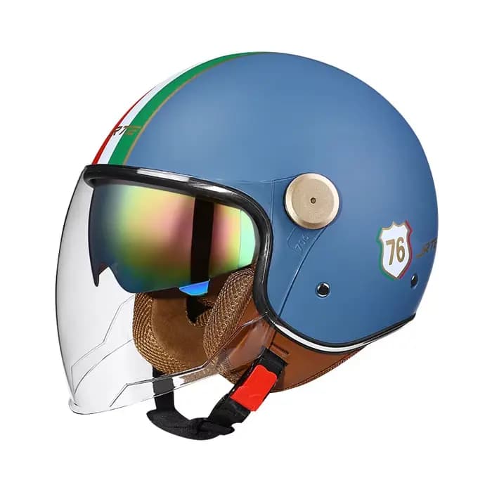 Casque Jet rétro DOT casques de Moto visage ouvert hommes femmes 3/4 demi-casque