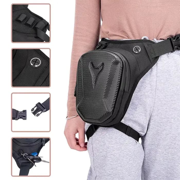 Sac latéral de jambe de moto EVA coque rigide en plein air décontracté cavalier bandoulière sacs de taille