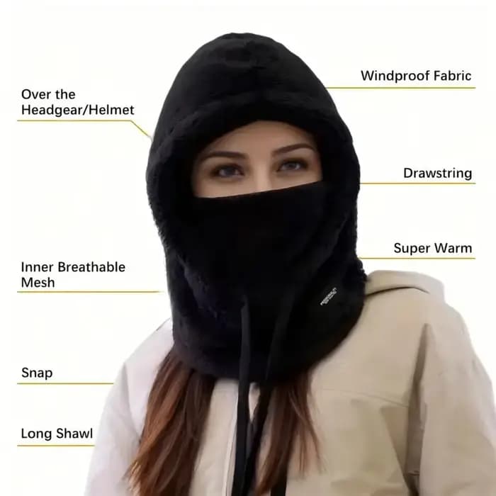 Cagoule thermique coupe-vent pour l'hiver