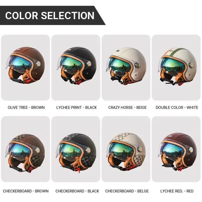 Casque de moto 3/4 ouvert populaire de style avant-gardiste avec motifs géométriques et design moderne à blocs de couleur pour les motards urbains