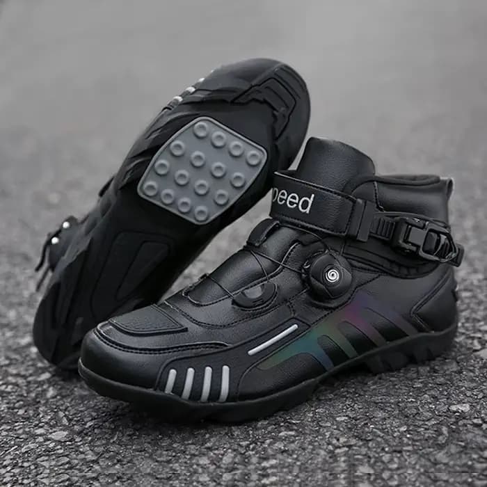    Homme moto bottes en plein air anti-dérapant Motocross course chaussures de sport hommes moto Protection botte hommes moto chaussures