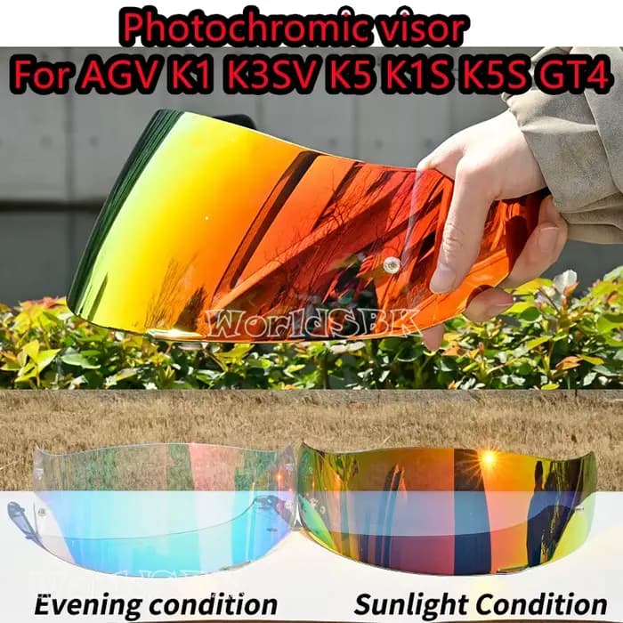 Lentille de visière photochromique pour AGV K1 K3SV K5 K1S K5S GT4