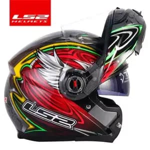Casque de moto rabattable d'origine LS2 FF370 double bouclier avec lentille solaire LS2 visière
