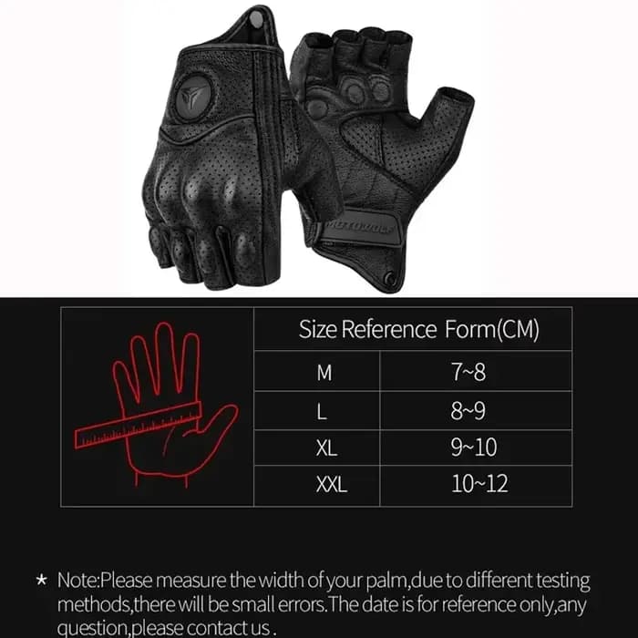 Gants de moto en cuir véritable pour homme
