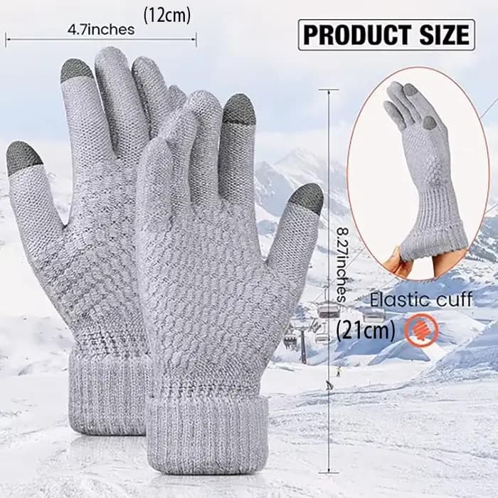 Gants doublés d'hiver pour hommes et femmes – Compatible avec écran tactile élastique épais