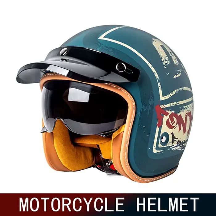 Casque de moto rétro trois-quarts