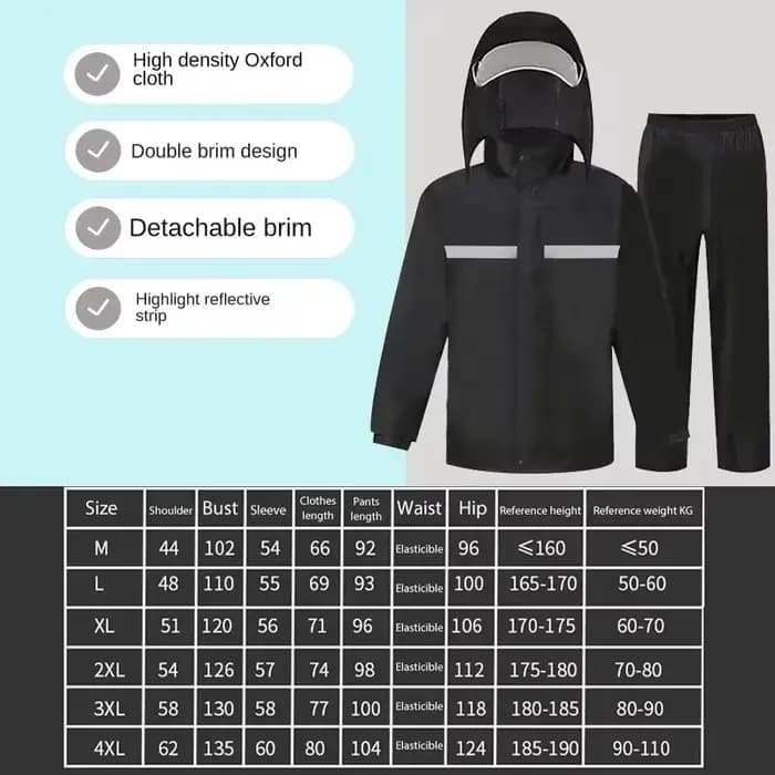 Combinaison imperméable et pantalon de pluie pour tout le corps
