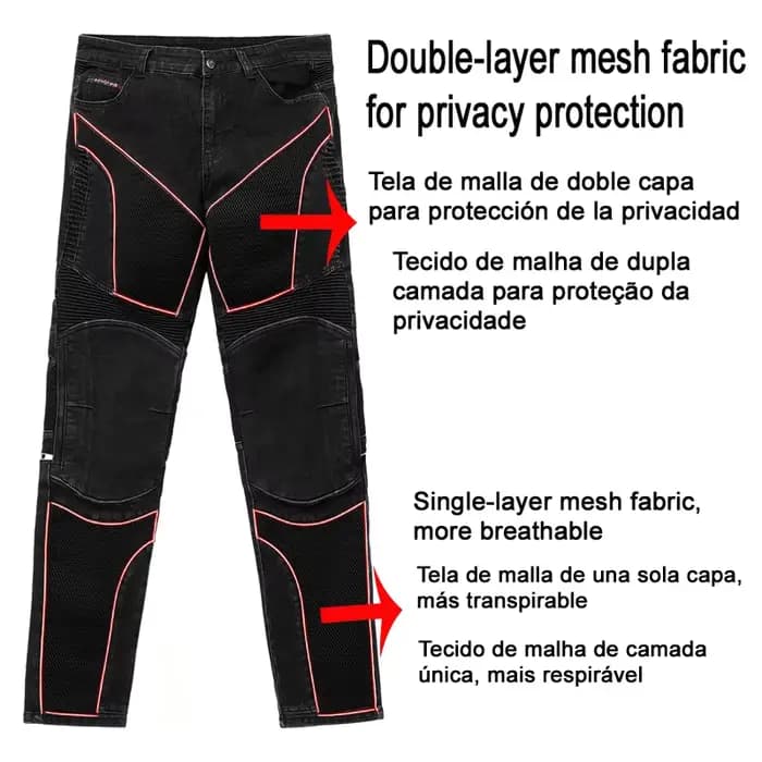 Pantalon de moto d'été pour femme en jean Kevlar