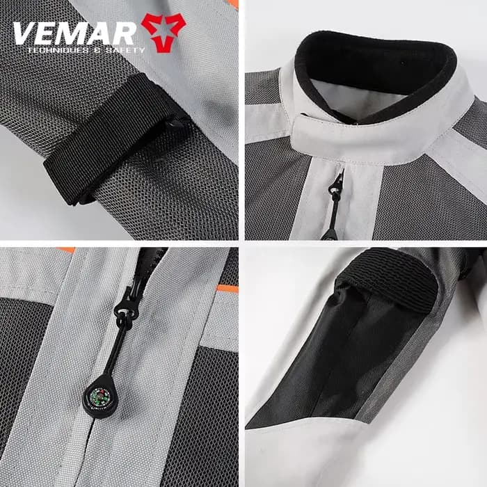 Vemar-Manteau de moto en maille respirante pour homme, veste de moto, équipement de protection oligProtective, vêtements de vélo de course, noir, gris, été, nouveau, CE1, 2