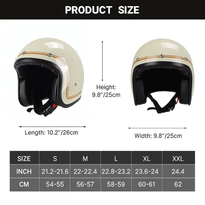 Casque de moto à visage ouvert pour homme