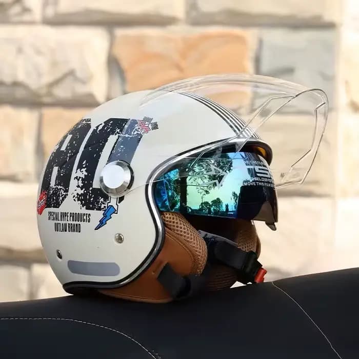 Casque de Moto rétro TT & CO approuvé DOT