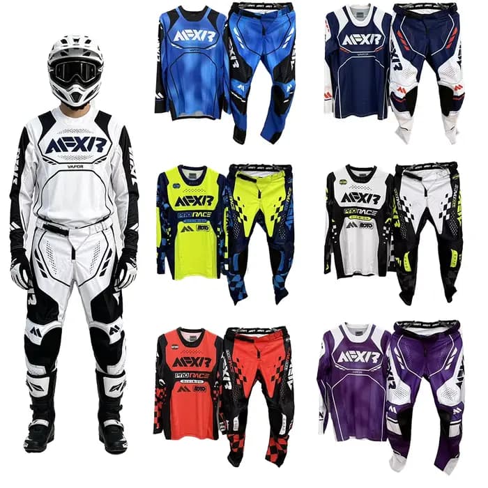 Combinaison de cyclisme de montagne unisexe à manches longues, pantalon de course, ensemble deux pièces pour moto tout-terrain pour hommes et femmes