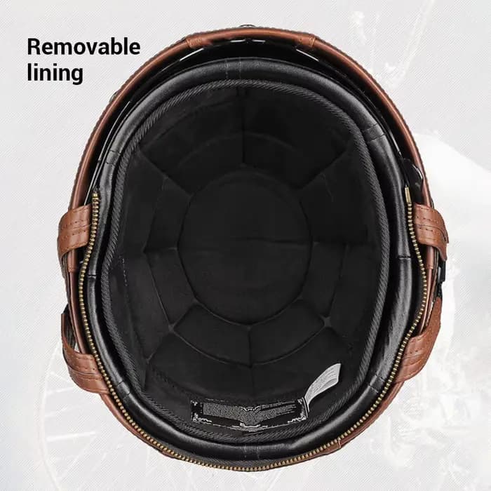 Moto cuir rétro Capacete
