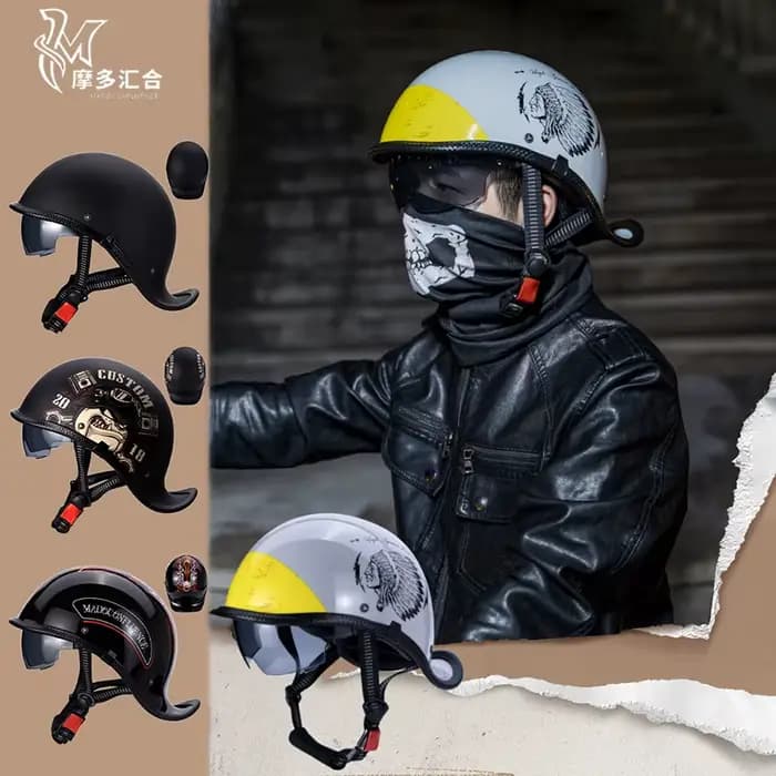 Casques de moto rétro pour hommes