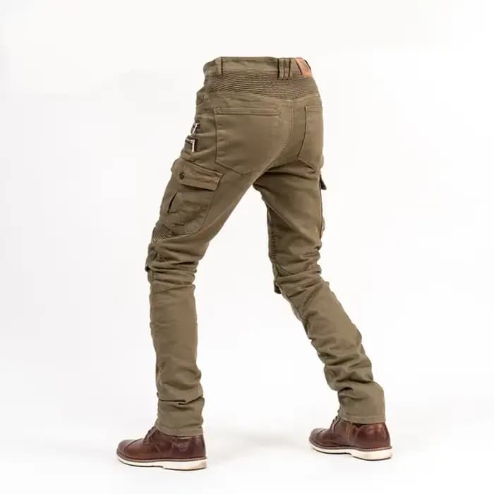 Jeans d'équitation de moto avec équipement de protection