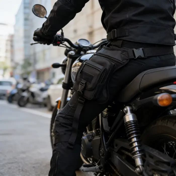 Sac de jambe de moto, ceinture de hanche multifonctionnelle d'extérieur