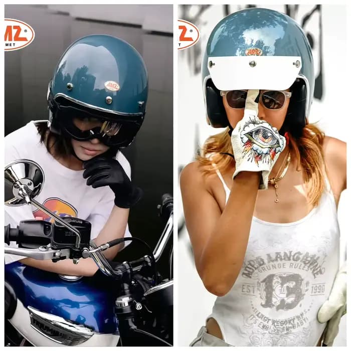 Casque de moto rétro homologué ECE DOT