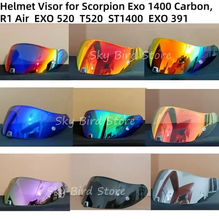 Visière de casque pour Scorpion Exo 1400 carbone ST1400 EXO 391 R1 Air EXO 520 T520