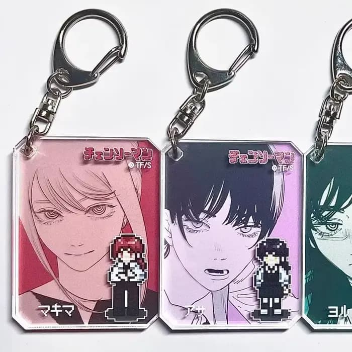 Porte-clés en acrylique Kawaii Chainsaw Man Makima, accessoires de sac, produits périphériques, pendentif de sac, cadeau