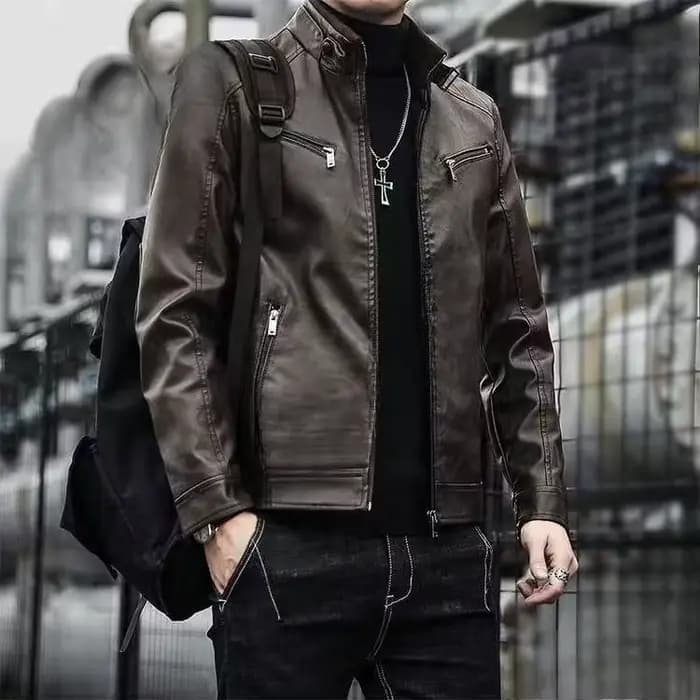 Nouvelle veste en cuir pour homme 2026