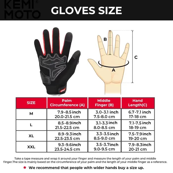 KEMIMOTO gants de moto d'été