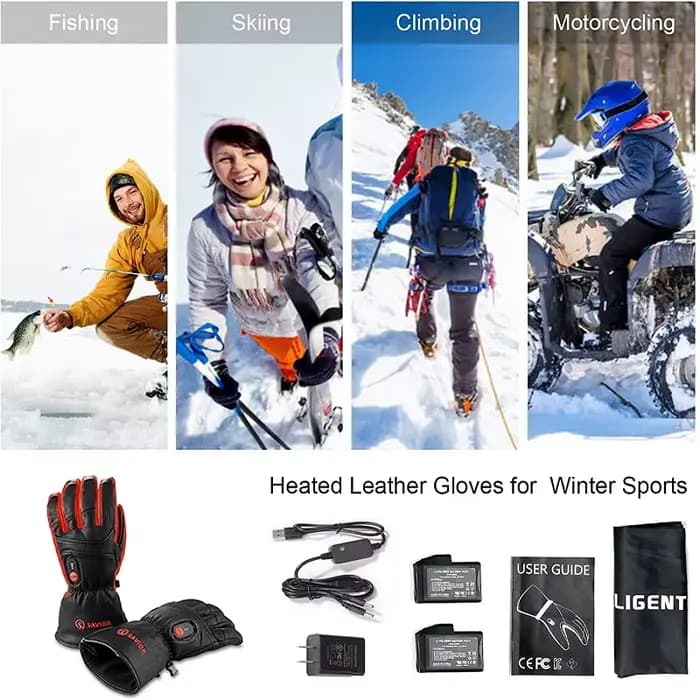 Savior – gants chauffants électriques en cuir
