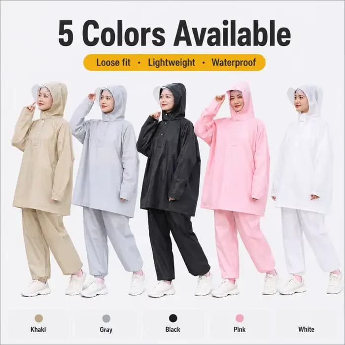 Combinaison de pluie imperméable pour femme – Ensemble deux pièces coupe ample (veste et pantalon)