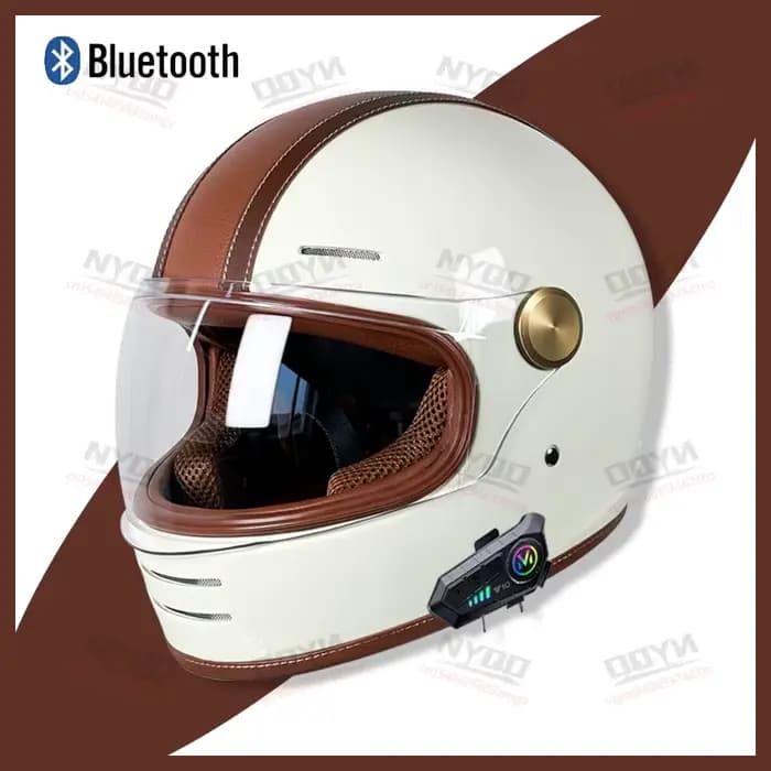 Casque de moto intégral rétro