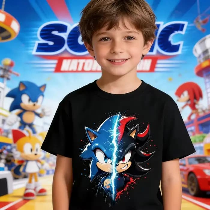 T-shirt Sonic vs Shadow pour enfants