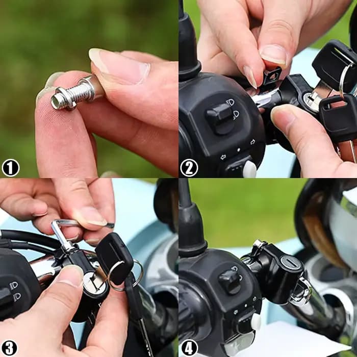 Serrure antivol pour casque de moto