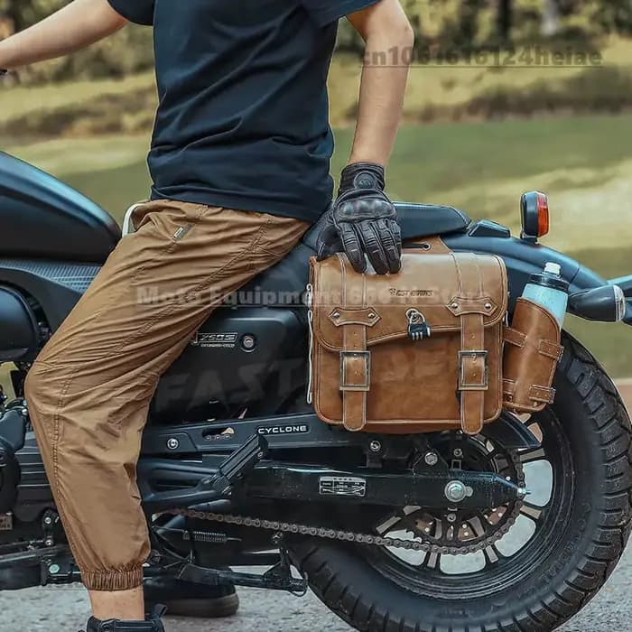 WEST BIKING – sacs de selle en cuir souple Vintage pour moto