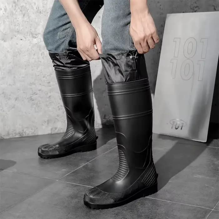 Bottes de pluie montantes noires pour hommes