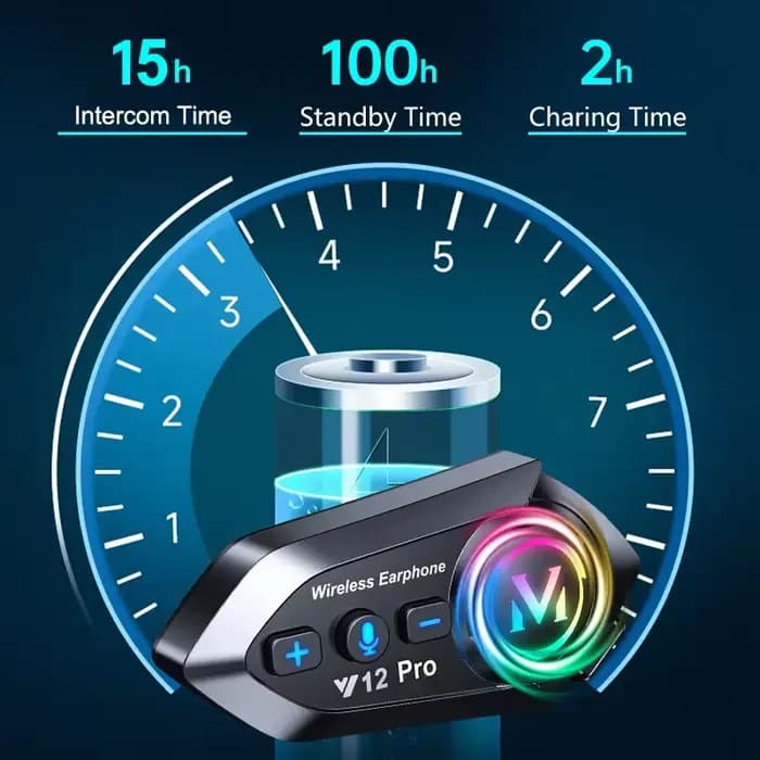 Y12 Pro casque de Moto Interphone V5.4 Kit d'appel mains libres 500M pour 2 cavalier Intercomunicador