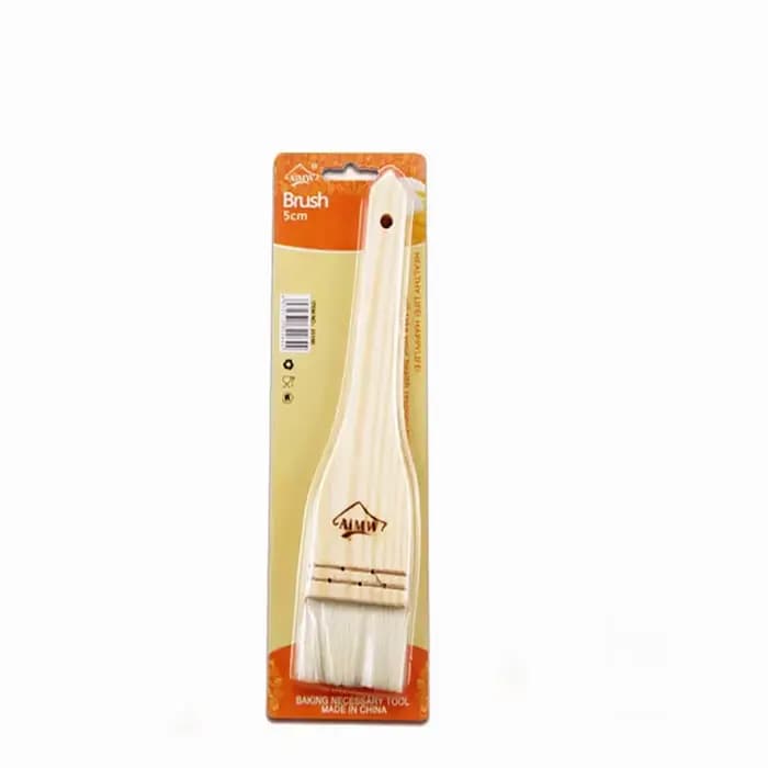 Pinceau à gâteau de lune avec manche en bois, brosse à huile en laine, accessoires de cuisson, outils de cuisine, ménage