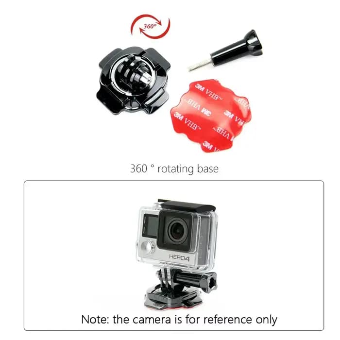 Support de casque rotatif à 360 degrés avec autocollant adhésif 3M pour Gopro Hero 10/9/8/7/6/5