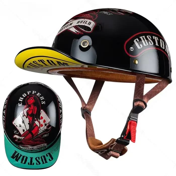 Casque de moto rétro pour homme et femme