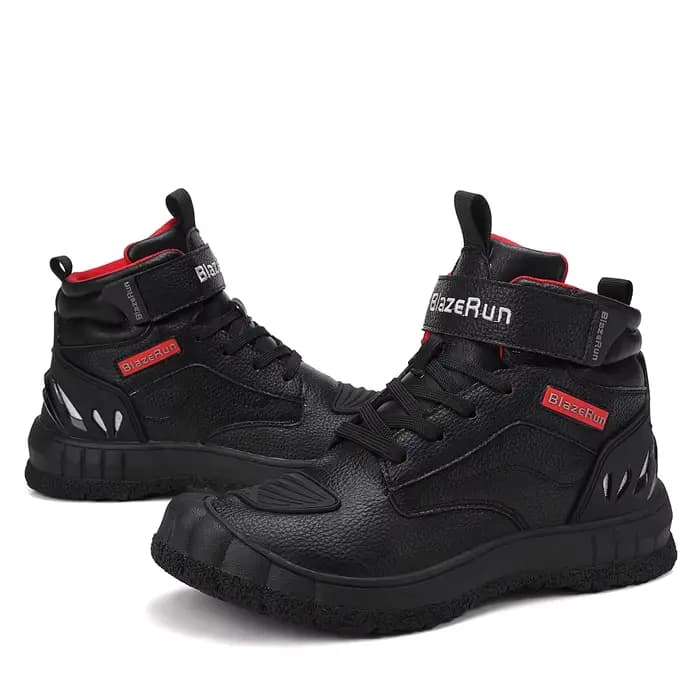 Bottes de moto en cuir pour hommes